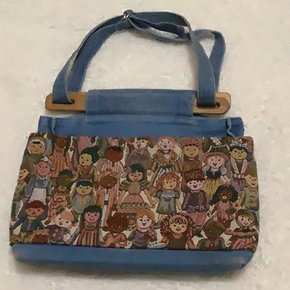 Vintage Denim Canvas Shoulder Bag